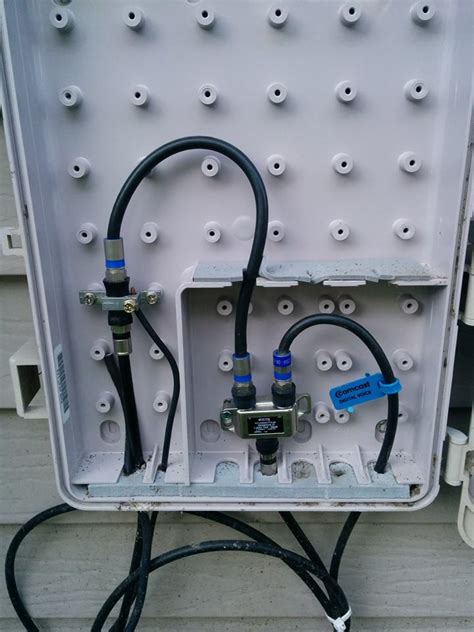 coax junction box outdoor|running coax through exterior wall.